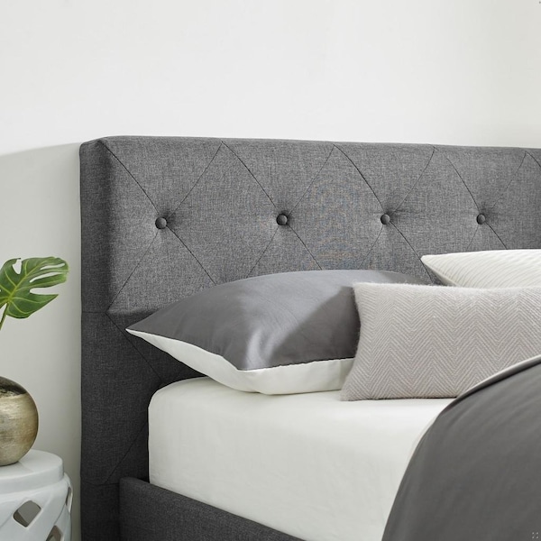 Homeroots 41 x 64.6 x 87.6 in. Gray Queen Size Platform Bed - 397021