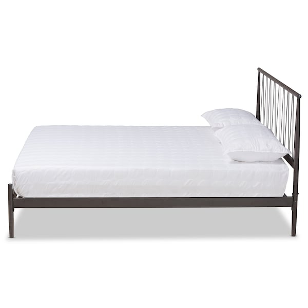 Baxton Studio Samir Modern Industrial Black Finished Metal Platform Bed-Full - 195-12375-ZORO