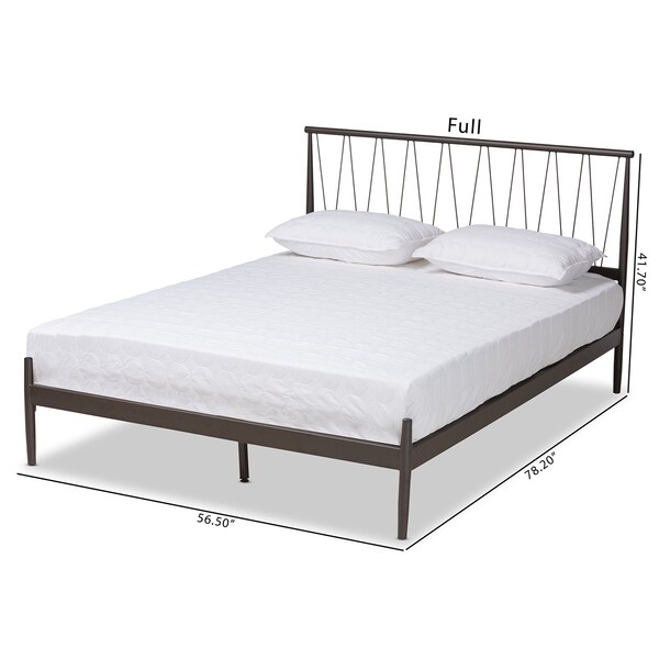 Baxton Studio Samir Modern Industrial Black Finished Metal Platform Bed-Full - 195-12375-ZORO