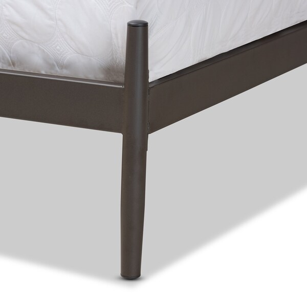 Baxton Studio Samir Modern Industrial Black Finished Metal Platform Bed-Full - 195-12375-ZORO