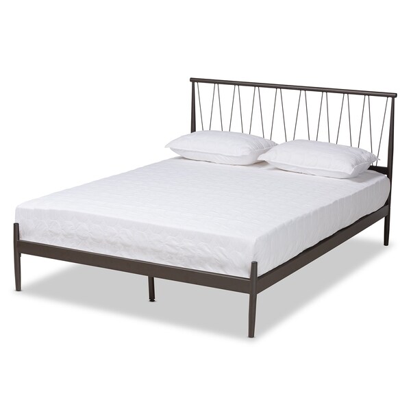 Baxton Studio Samir Modern Industrial Black Finished Metal Platform Bed-Full - 195-12375-ZORO