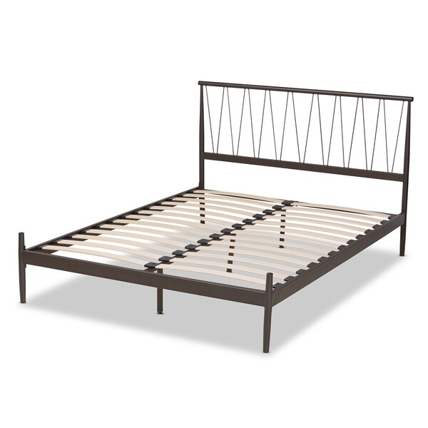 Baxton Studio Samir Modern Industrial Black Finished Metal Platform Bed-Full - 195-12375-ZORO