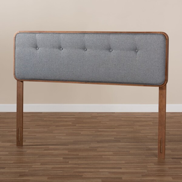 Baxton Studio Palina Dark Grey Walnut Finished Wood Full Size Headboard - 156-9437