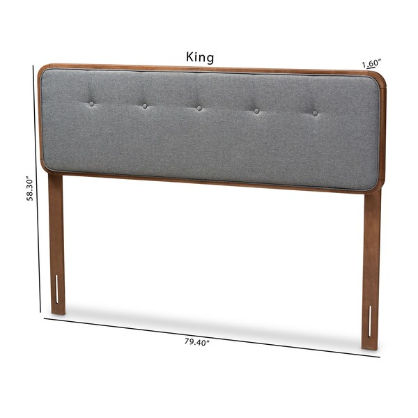 Baxton Studio Palina Dark Grey Walnut Finished Wood Full Size Headboard - 156-9437