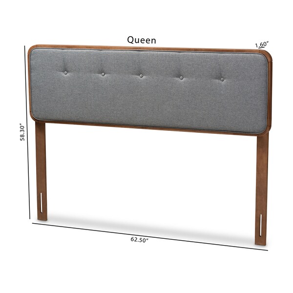 Baxton Studio Palina Dark Grey Walnut Finished Wood Full Size Headboard - 156-9437