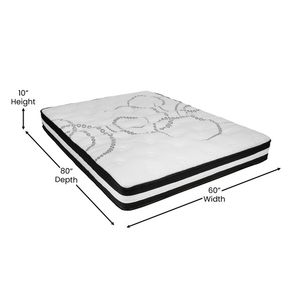 Flash Furniture Queen Size Beige Fabric Platform Bed with Mattress - SL-BM10-19-GG