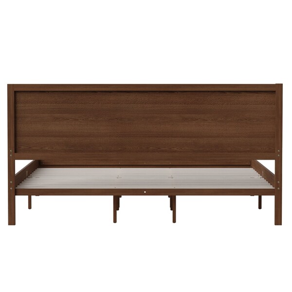 Flash Furniture Brown King Wooden Platform Bed with Headboard - MG-09003KB-K-BRN-GG