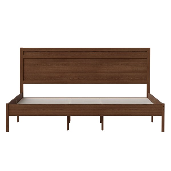 Flash Furniture Brown King Wooden Platform Bed with Headboard - MG-09003KB-K-BRN-GG