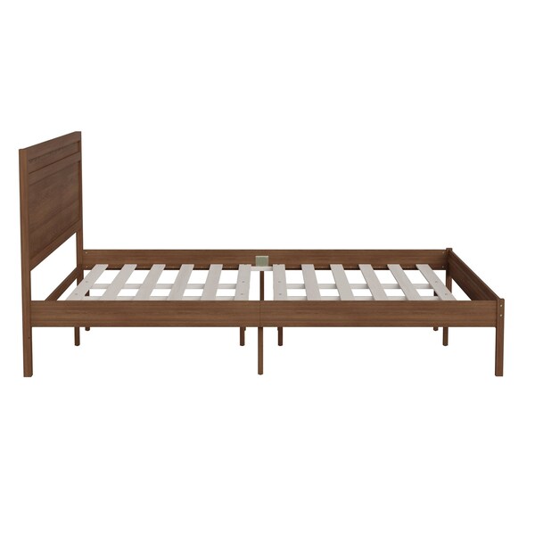 Flash Furniture Brown King Wooden Platform Bed with Headboard - MG-09003KB-K-BRN-GG