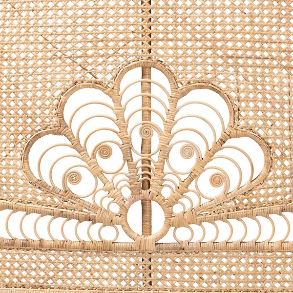 Baxton Studio Marlette Modern Bohemian Natural Brown Rattan Queen Size Standalone Headboard - 226-13109-ZORO