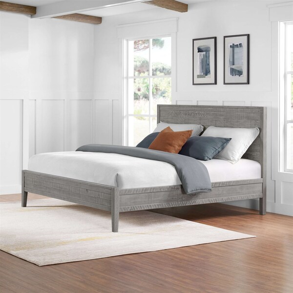 Alaterre Furniture Arden Panel Wood King Bed, Driftwood Gray - ANAN4032