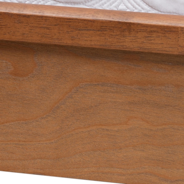 Baxton Studio Blossom Classic and Traditional Ash Walnut Finished Wood and Rattan King Size Platform Bed - 236-12770-ZORO