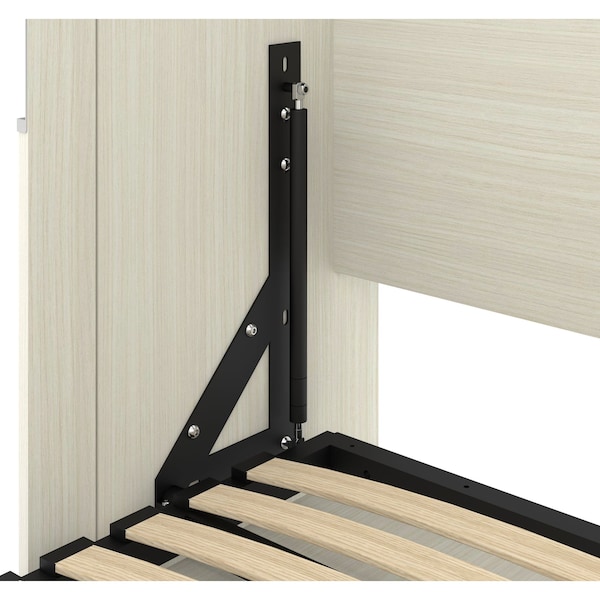 Bestar Lumina Queen Murphy Bed with Desk and Storage Cabinet (89W), White Chocolate - 85880-31