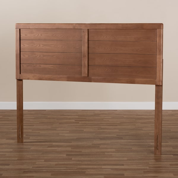 Baxton Studio Seren Mid-Century Walnut Brown Finished Wood Full Size Headboard - 156-9425
