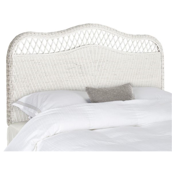 Safavieh 53.3 x 55.5 x 3 in. Sephina White Rattan Headboard, White - Full Size - SEA8033B-F