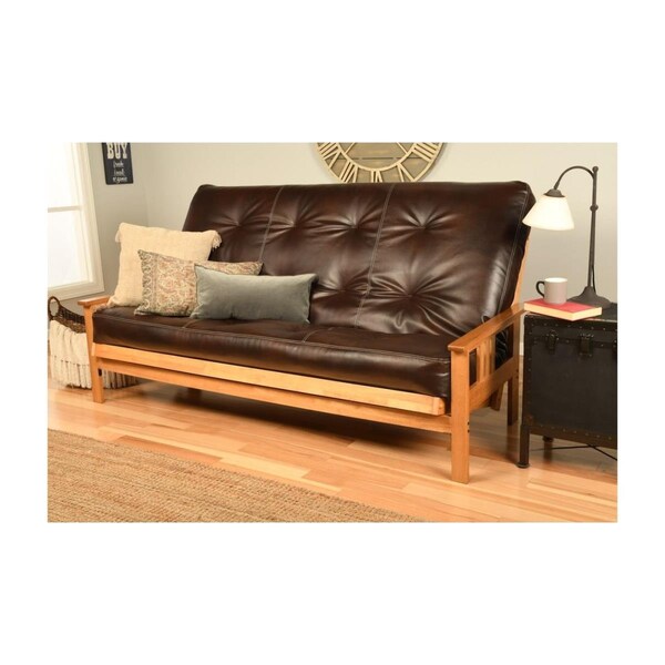 Kodiak Monterey Butternut Futon Frame with Oregon Trail Java Mattress - Queen Size - KFQMOBTOTJLF6MD3