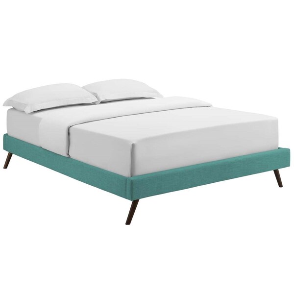 Modway Furniture Loryn Full Fabric Bed Frame with Round Splayed Legs - Teal - MOD-5889-TEA