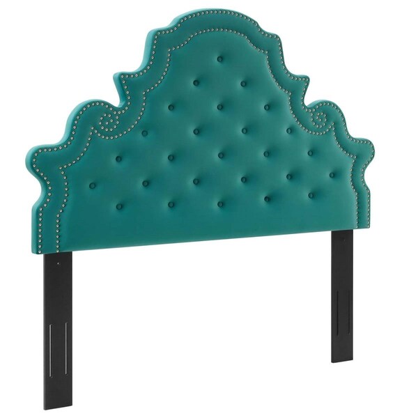 Modway Furniture Diana Tufted Performance Velvet Twin Size Headboard, Teal - 37.5 x 45 x 3 in. - MOD-6416-TEA