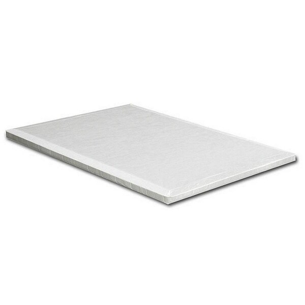 Benjara 2 in. Foam Amo Bunkie Board Mattress Foundation with Slats, White - Twin Size - BM300529