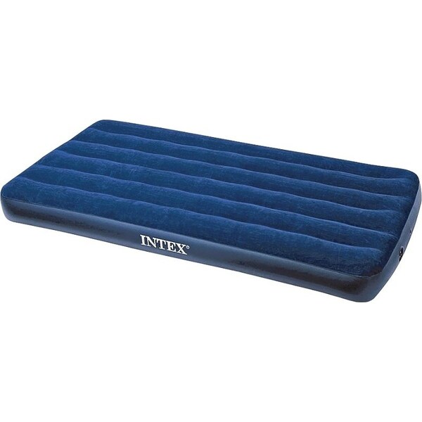 Intex 68757 Downy Airbed Mattress, 75 in L, 39 in W, Twin, Vinyl, Blue - 64757E