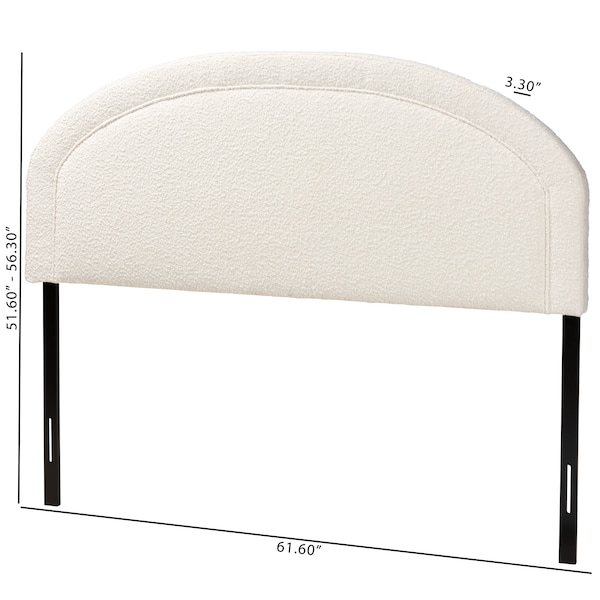Baxton Studio Fiana Modern Cream Boucle Fabric Queen Size Headboard - 228-12957-ZORO