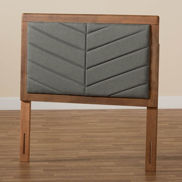 Baxton Studio Iden ModernDark Grey Fabric Upholstered and Walnut Brown Finished Wood Headboard-Twin - 192-11542-ZORO
