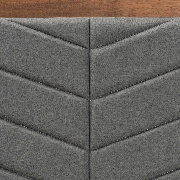 Baxton Studio Iden ModernDark Grey Fabric Upholstered and Walnut Brown Finished Wood Headboard-Twin - 192-11542-ZORO