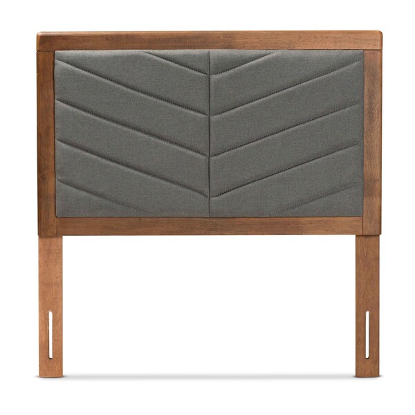 Baxton Studio Iden ModernDark Grey Fabric Upholstered and Walnut Brown Finished Wood Headboard-Twin - 192-11542-ZORO