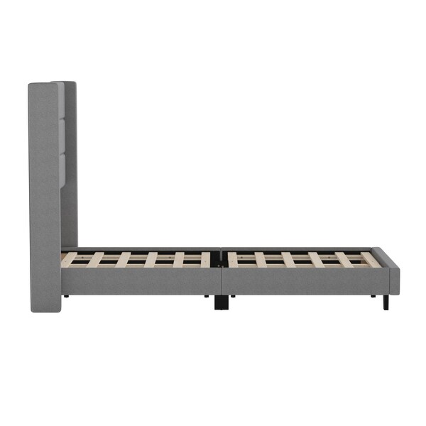 Flash Furniture Gray Queen Platform Bed with Headboard - YK-1078-GY-T-GG