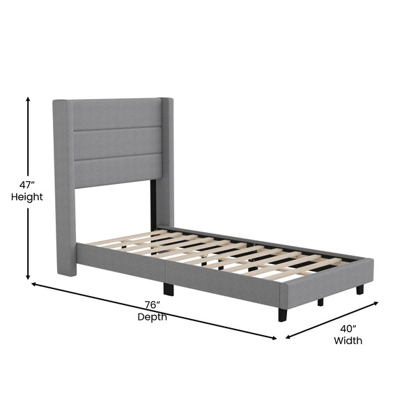 Flash Furniture Gray Queen Platform Bed with Headboard - YK-1078-GY-T-GG