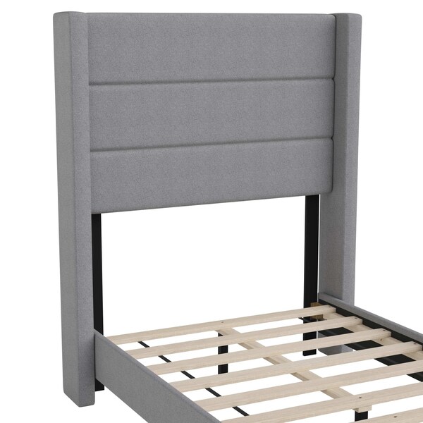 Flash Furniture Gray Queen Platform Bed with Headboard - YK-1078-GY-T-GG