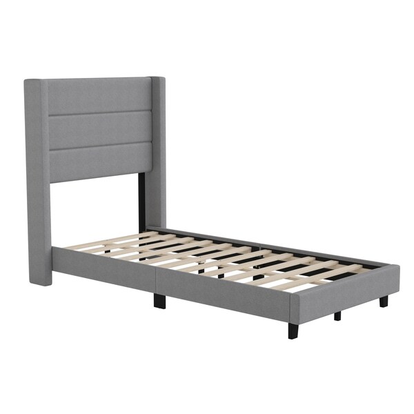 Flash Furniture Gray Queen Platform Bed with Headboard - YK-1078-GY-T-GG