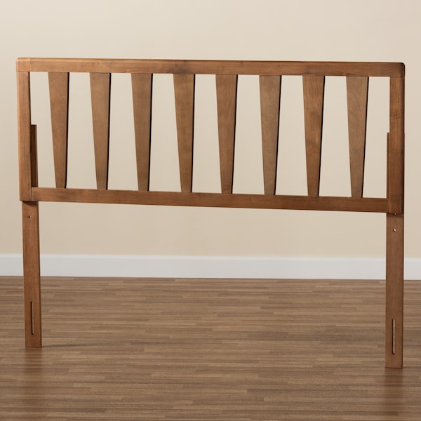 Baxton Studio Duncan Modern and Contemporary Ash Walnut Finished Wood Full Size Headboard - 181-11101-ZORO