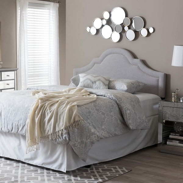 Baxton Studio Rita Modern Grayish Beige Upholstered Full Size Headboard - 124-6871