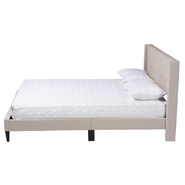 Baxton Studio Casol MidCentury Modern Transitional Beige Fabric Upholstered Full Size Platform Bed - 224-13085-ZORO