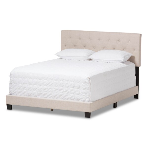 Baxton Studio Cassandra Modern Light Beige Upholstered King Size Bed - 136-7456