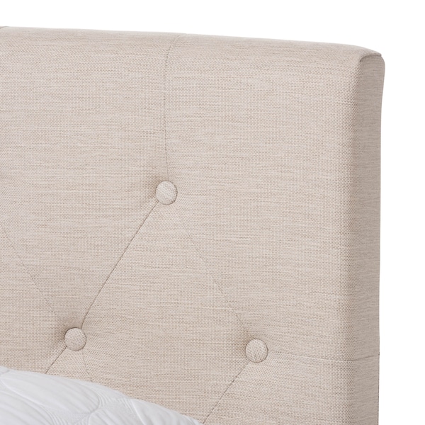 Baxton Studio Cassandra Modern Light Beige Upholstered King Size Bed - 136-7456