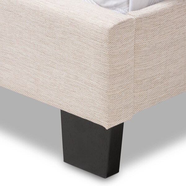 Baxton Studio Cassandra Modern Light Beige Upholstered King Size Bed - 136-7456