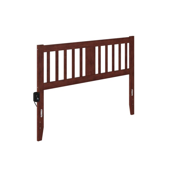 Atlantic Furniture Tahoe Queen Headboard with USB Turbo Charger, Walnut - AG8900044