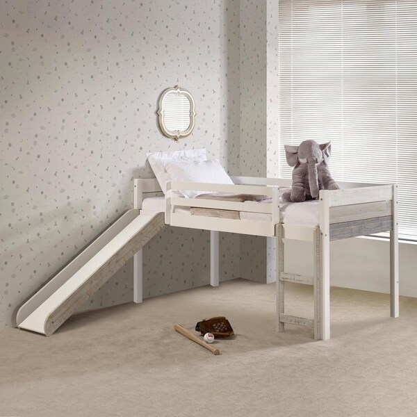 Fixturesfirst PD-5000ATGW Two Tone Twin Size Low Loft in Grey & White with Slide - FI3184472