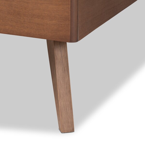 Baxton Studio Yana Mid-Century Modern Walnut Brown Finished Wood Twin Size Platform Bed - 188-11146-11159-ZORO