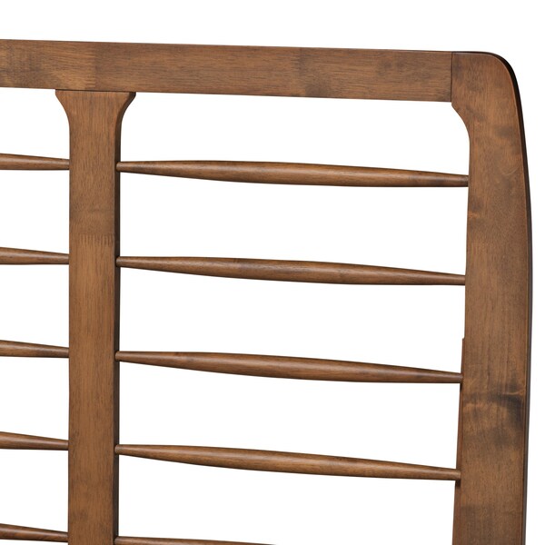 Baxton Studio Yana Mid-Century Modern Walnut Brown Finished Wood Twin Size Platform Bed - 188-11146-11159-ZORO
