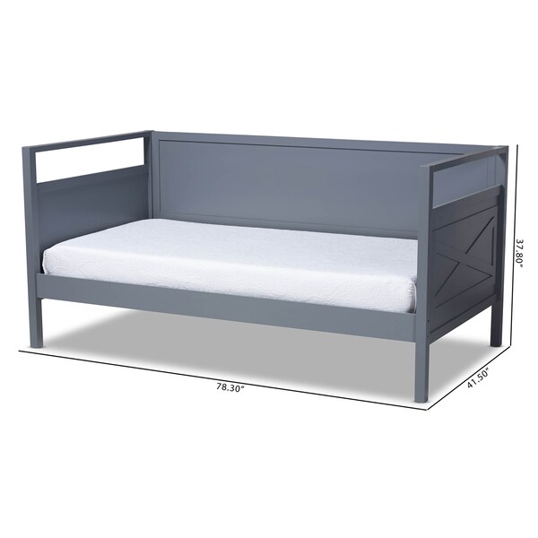 Baxton Studio Cintia Grey Finished Wood Twin Size Daybed - 158-9643