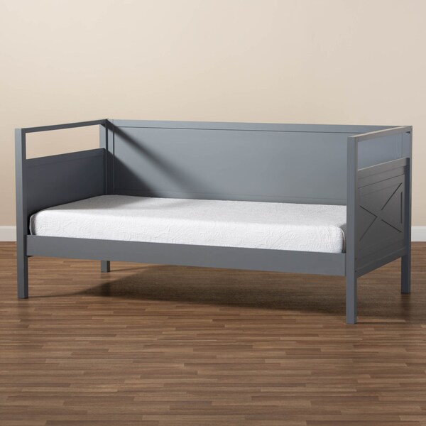 Baxton Studio Cintia Grey Finished Wood Twin Size Daybed - 158-9643