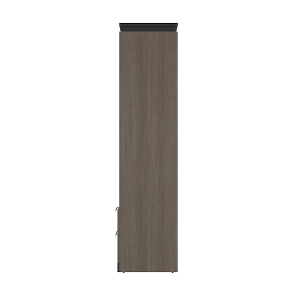 Bestar Orion Queen Murphy Bed and Shelving Unit with Drawers (95W), Bark Gray & Graphite - 116883-000047