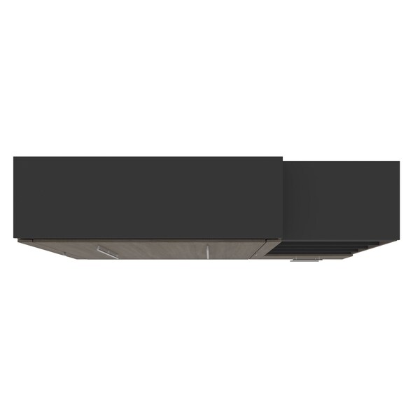 Bestar Orion Queen Murphy Bed and Shelving Unit with Drawers (95W), Bark Gray & Graphite - 116883-000047