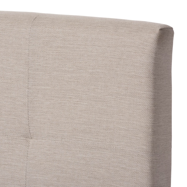 Baxton Studio Brookfield Modern Beige Upholstered Grid-tufting Queen Size Bed - 131-7314
