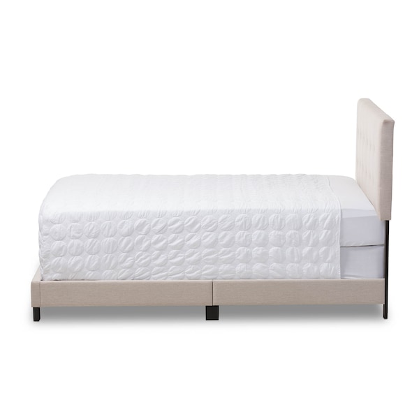 Baxton Studio Brookfield Modern Beige Upholstered Grid-tufting Queen Size Bed - 131-7314