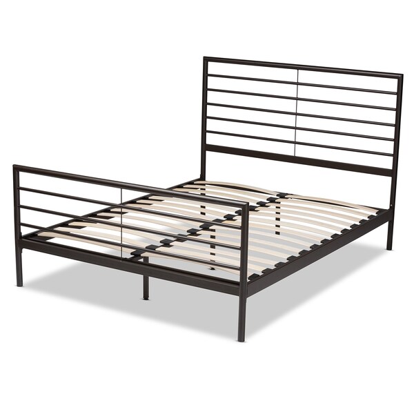 Baxton Studio Alva Modern and Contemporary Industrial Black Finished Metal Full Size Platform Bed - 187-11630-ZORO