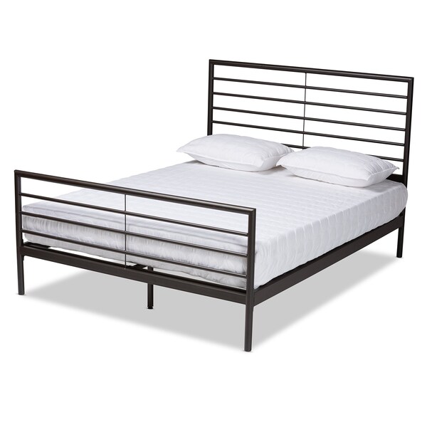 Baxton Studio Alva Modern and Contemporary Industrial Black Finished Metal Full Size Platform Bed - 187-11630-ZORO